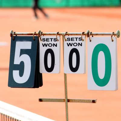 Un tableau de score de tennis